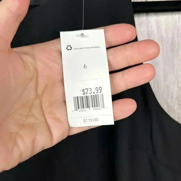 Banana Republic Dress Ruffle Hem Black Sleeveless NEW - Picture 4 of 8